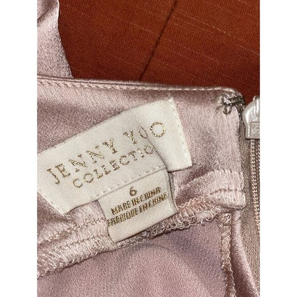 Jenny Yoo Blush Pink Satin Halter Neck Backless Women's Maxi Dress Size 6 gown - Picture 12 of 13